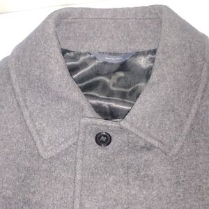 Brooks Brothers Vtg Wool Angora Topcoat 42R Charcoal Grey Overcoat Suit Jacket